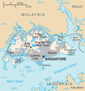 Singapur, isla de la Pensula de Malasia,del sudeste de Asia.
